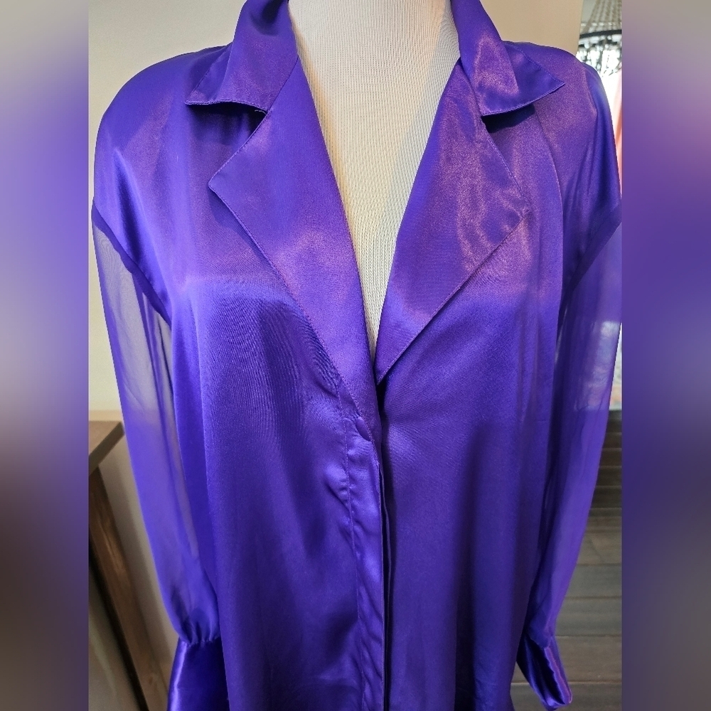Victoria's Secret Gold Label Vintage Size Medium Purple Oversized Sleep Shirt - Picture 2 of 10